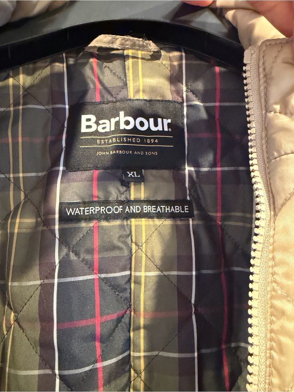 Barbour Beige Cotton Field Jacket with Corduroy Cuffs - Picture 4 of 5